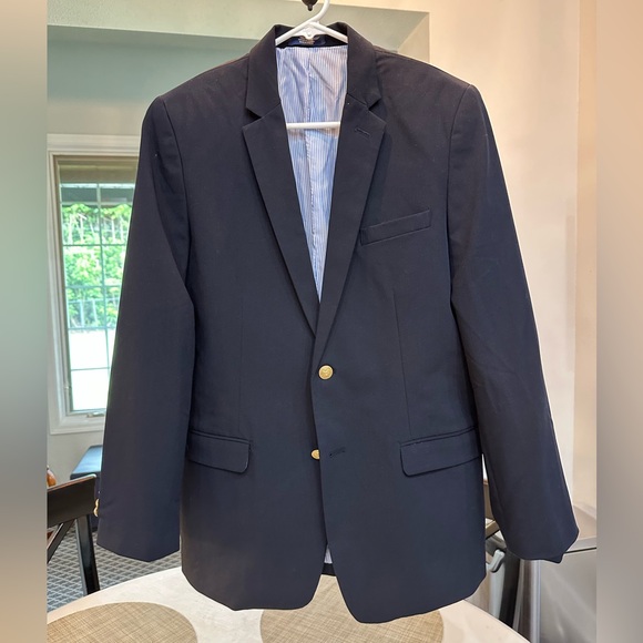 Boys Brass-Button Stretch Woven Blazer - Picture 1 of 4